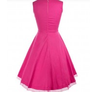 Magenta  Buenos Ninos Women's 1950s V Neck Vintage Cut Out Retro Party Cocktail Dresses