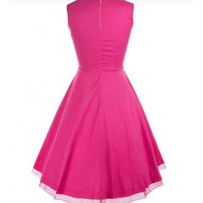 Magenta  Buenos Ninos Women's 1950s V Neck Vintage Cut Out Retro Party Cocktail Dresses