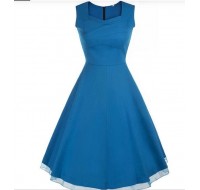 Sky blue  Buenos Ninos Women's 1950s V Neck Vintage Cut Out Retro Party Cocktail Dresses
